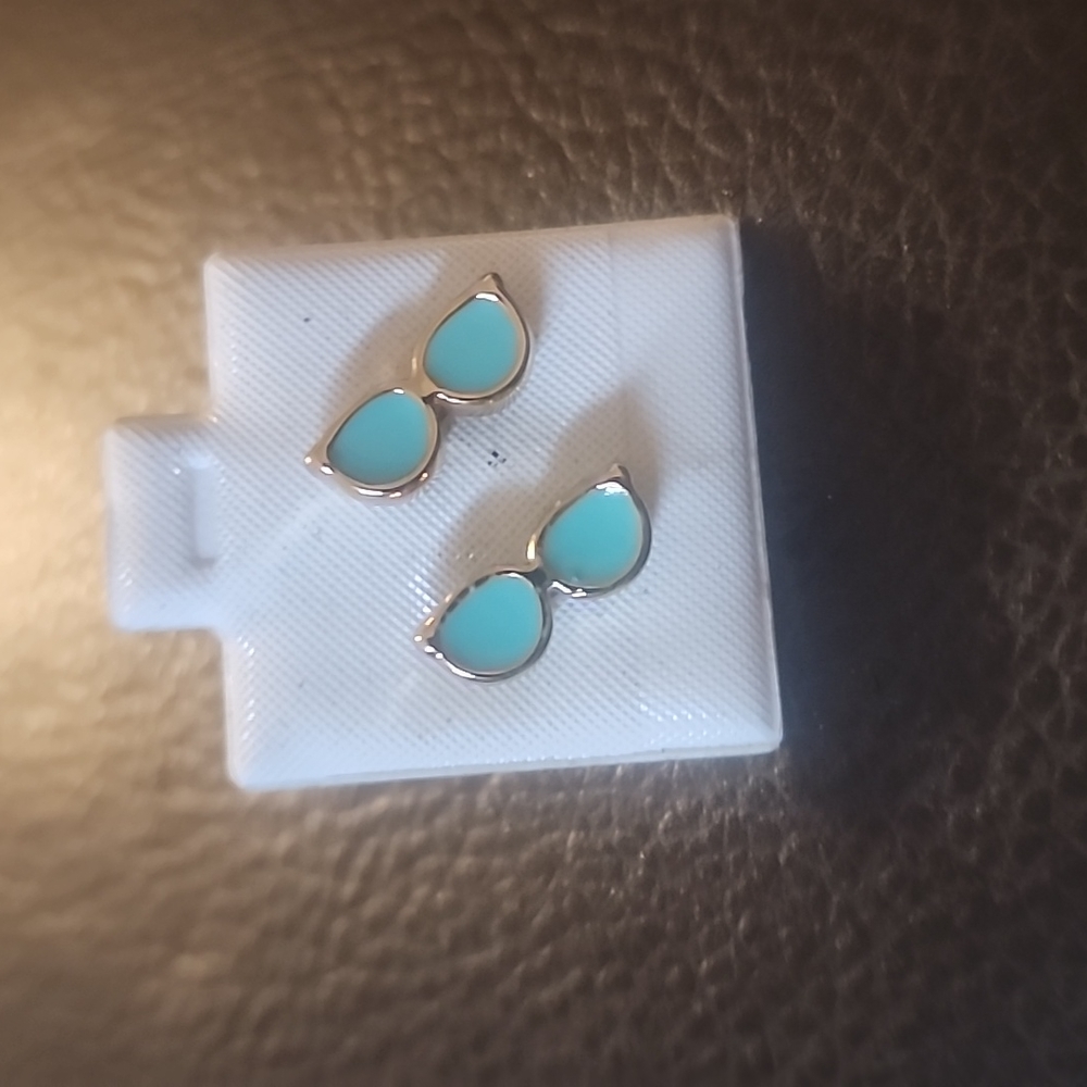 14kgold plated Teal sunglass earrings